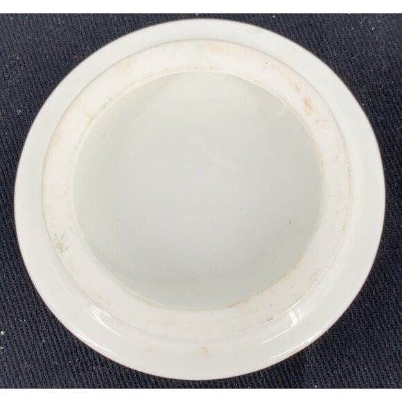 Lefton Trinket Box Bone China Flower Butterfly Flowers 2" Vintage - Picture 7 of 8